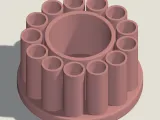Special pen holder with 14 grooves. STL Version:- 0.27 -1