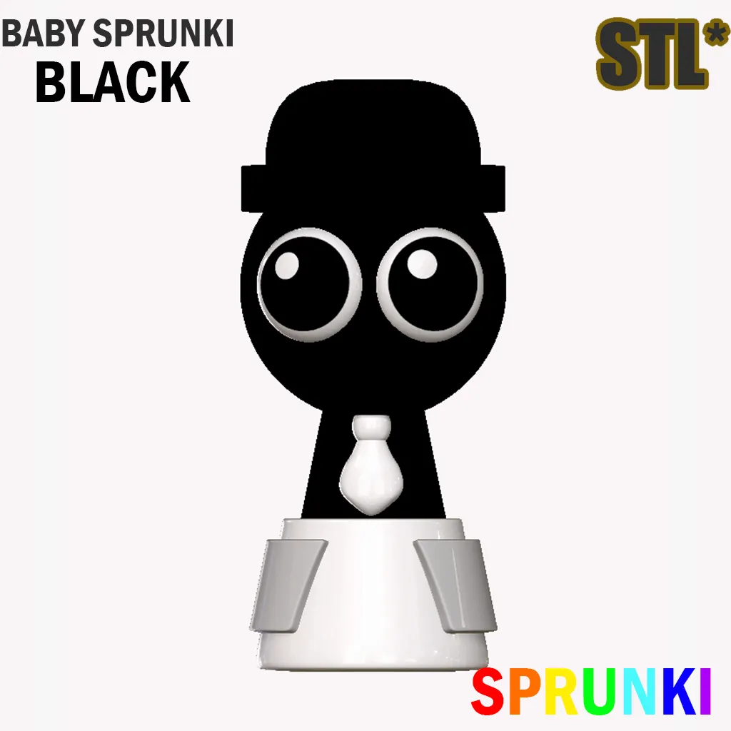 STL Sprunki Incredibox Baby Black Sprunki STL 3D Character