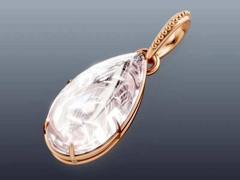 Pear Milgrain Bail Pendant