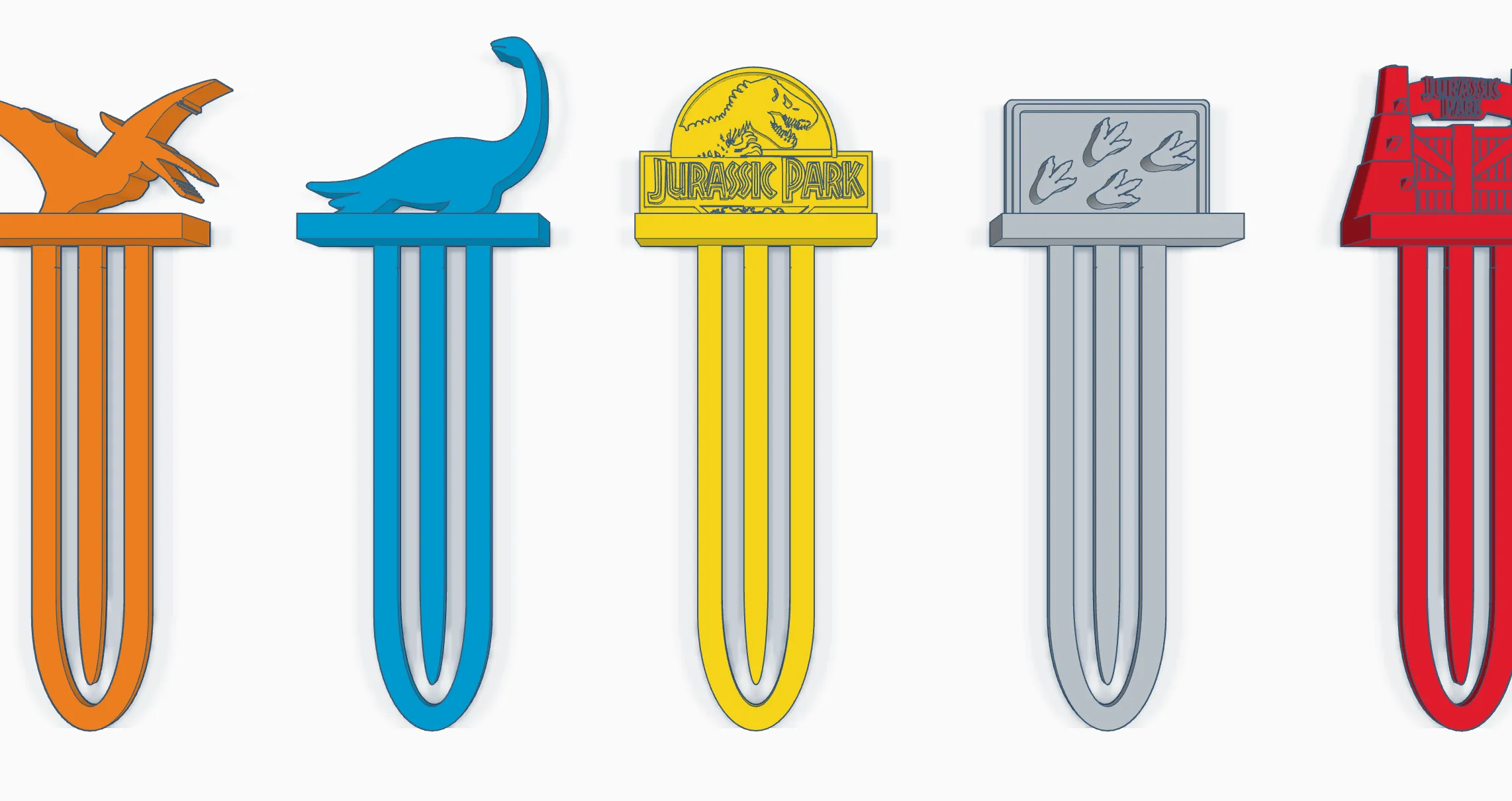Stationery &amp; Learning Tools STL Download - Dinosaur Bookmarks ...