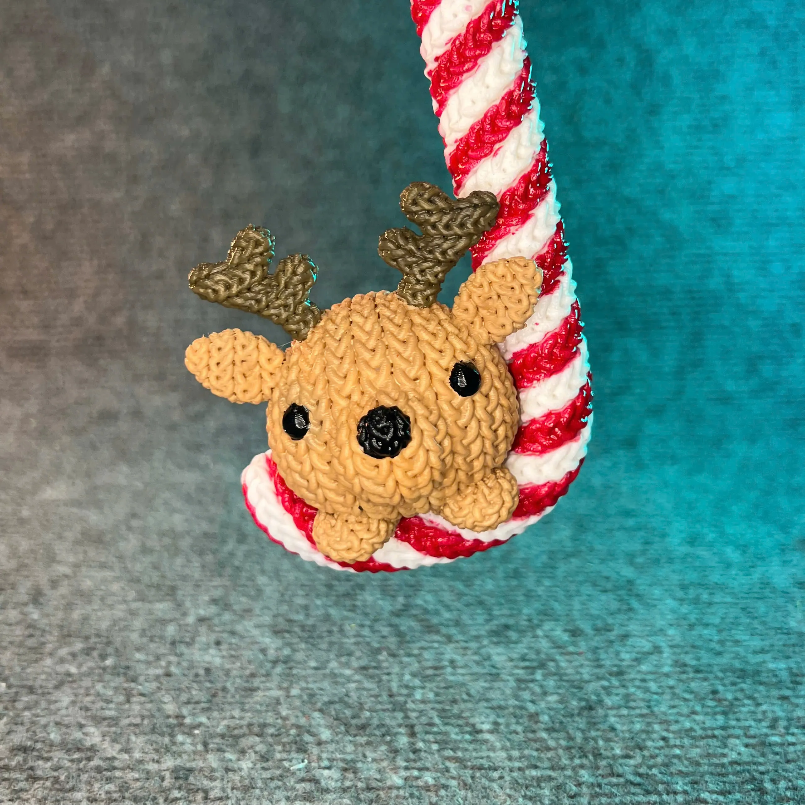 Deer and Candy Crochet - Knitted - Christmas Tree Decor