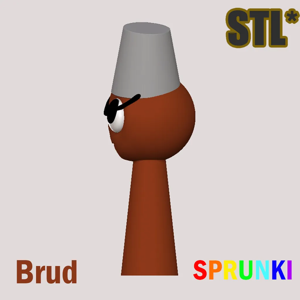 Sprunki Incredibox Brud Brown STL 3D Character Fanart