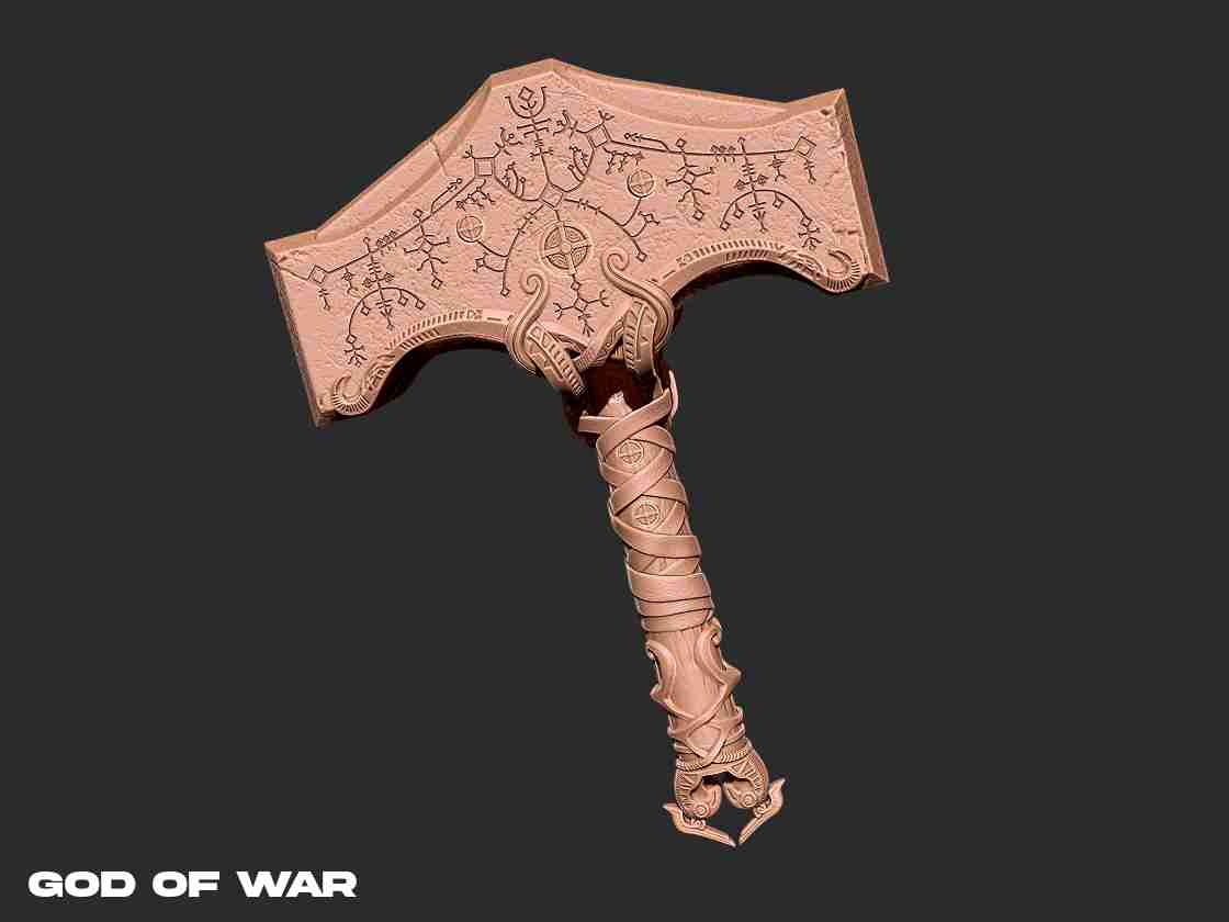 God of War Thor's Hammer 3d Print File STL Mjolnir 