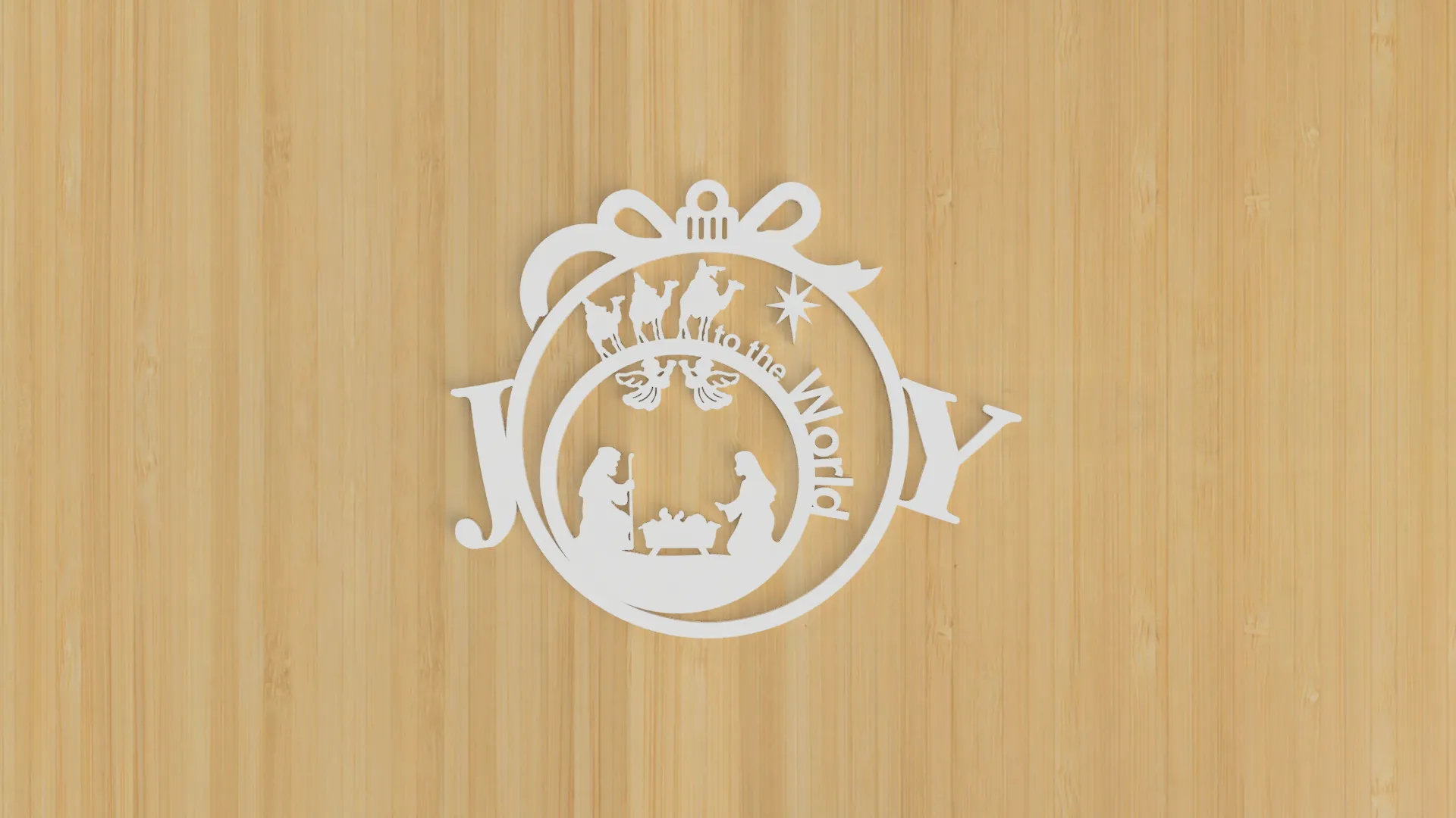 christmas ornament obj - stl - cnc 3d print scene