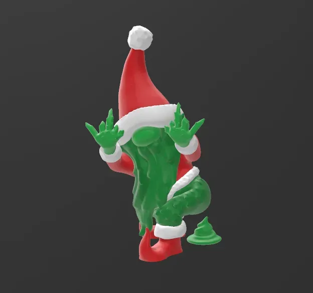 Grinch themed rude gnome