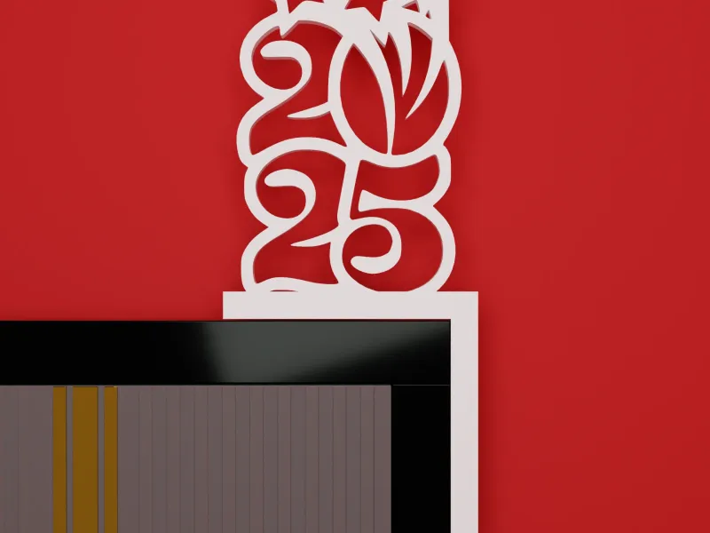 3D Printed Happy new year Door Corner Decoration