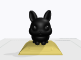 Bunny Statue Black-0