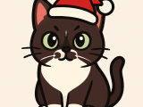 Christmas Tuxedo Cat Keyring-0