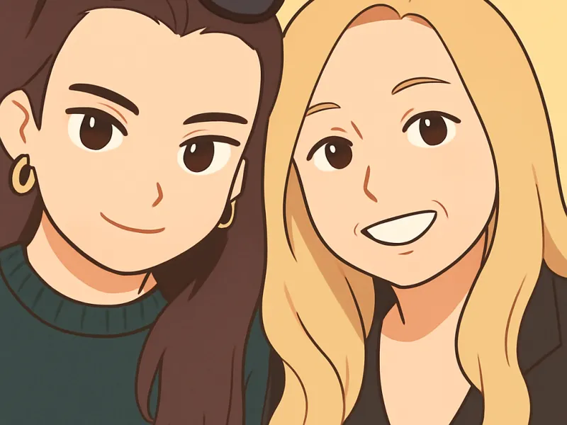 Anime-Style Best Friends Magnet