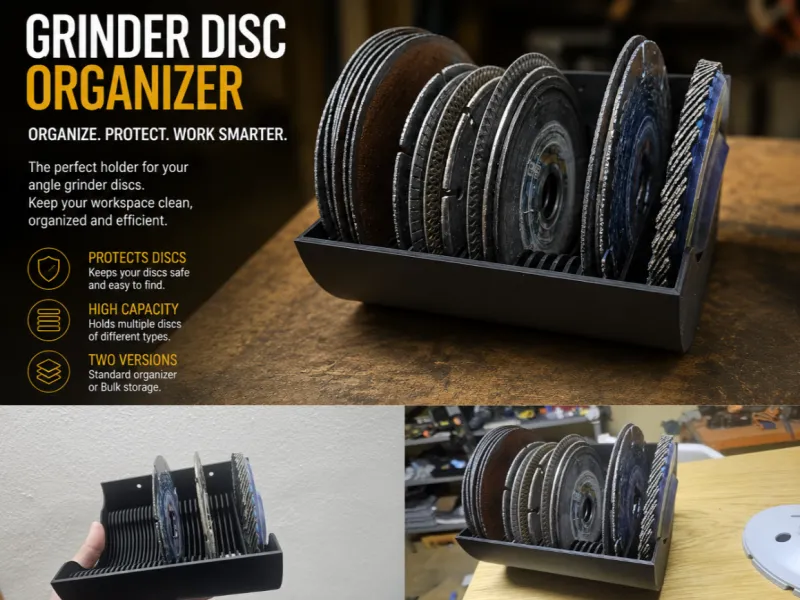 Grinder Disc Organizer – 3D Printed Storage Holder