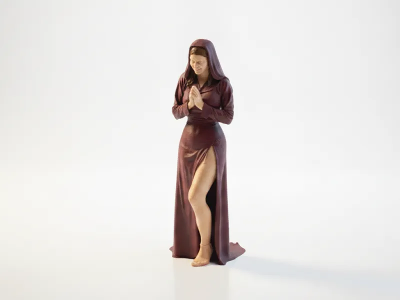 Statuetta di Suora Figura Femminile Stampabile in 3D