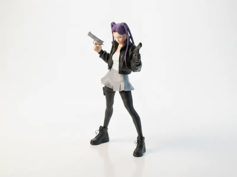 Dual Gun Lady Action Figurine Female Figure 3D Printable