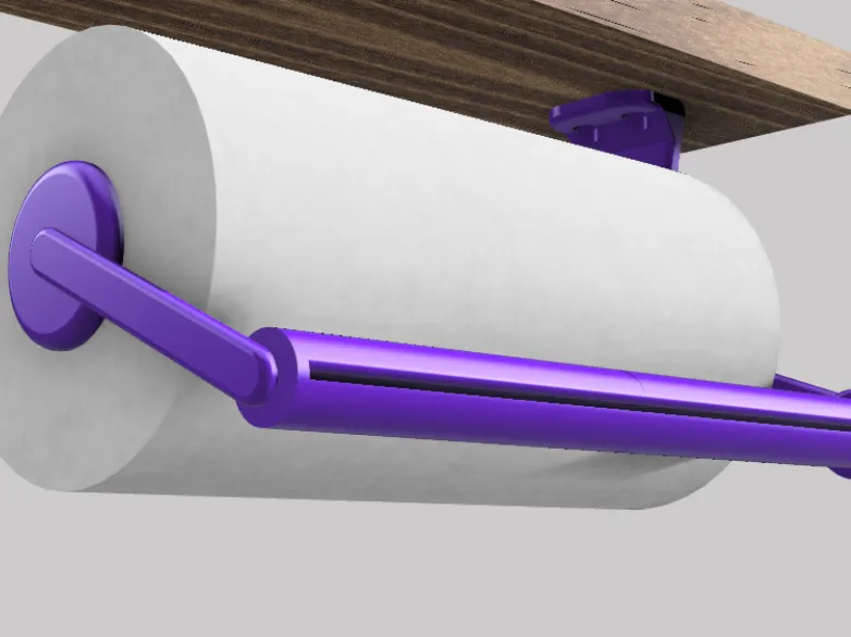 Under-Shelf Paper Towel Holder - Easy Print & Assembly