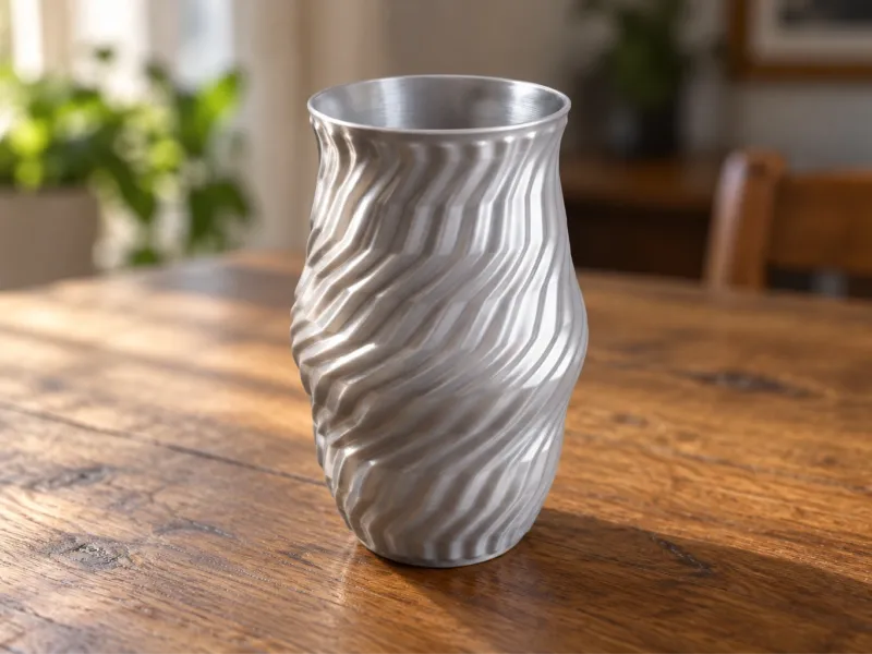 Vaso a Urna Ritorta con Nervature a Zigzag