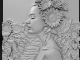 woman in the sunflower field