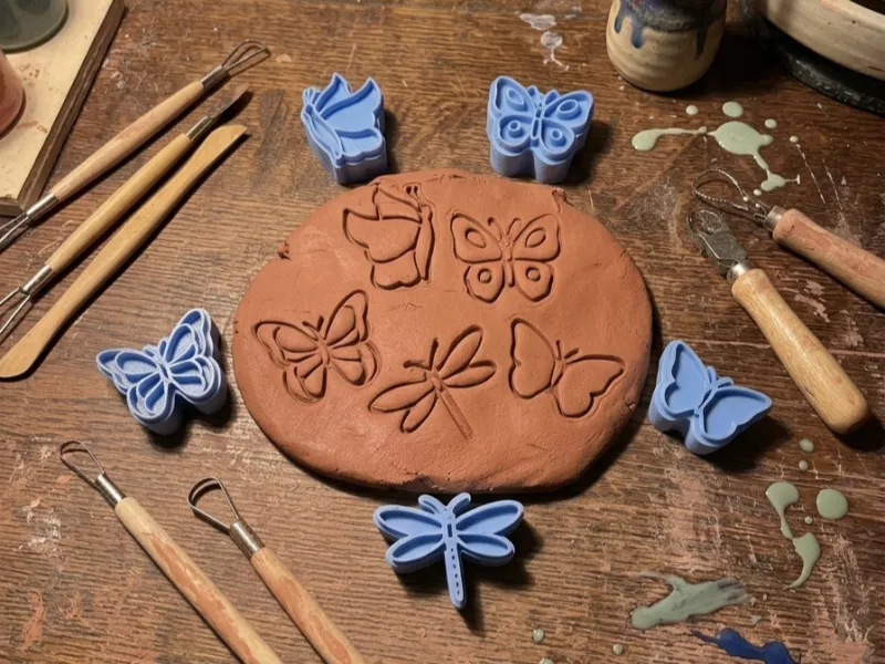 Butterfly and Dragonfly Clay Stamp Set - sellos de mariposas