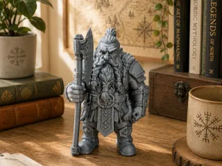 Nordic Dwarf Warrior-Detailed Fantasy Miniature