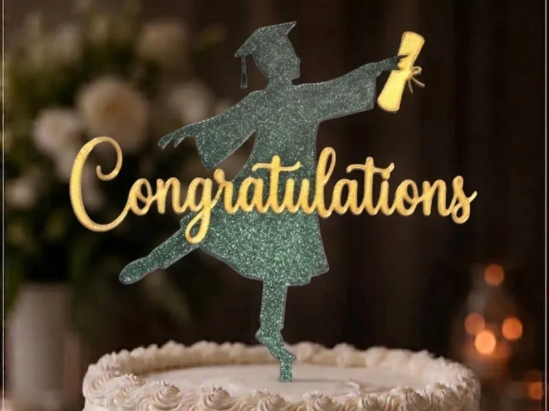 🎓 Graduation Cake Topper Male