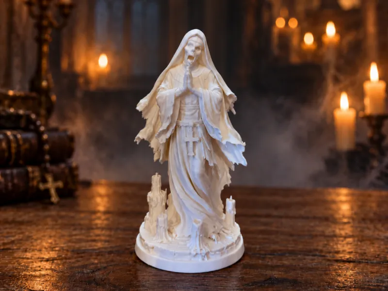 Haunted Nun – Gothic Horror Statue 👻🕯️