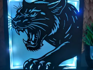 Fierce Roaring Panther - Modular Light Box Insert