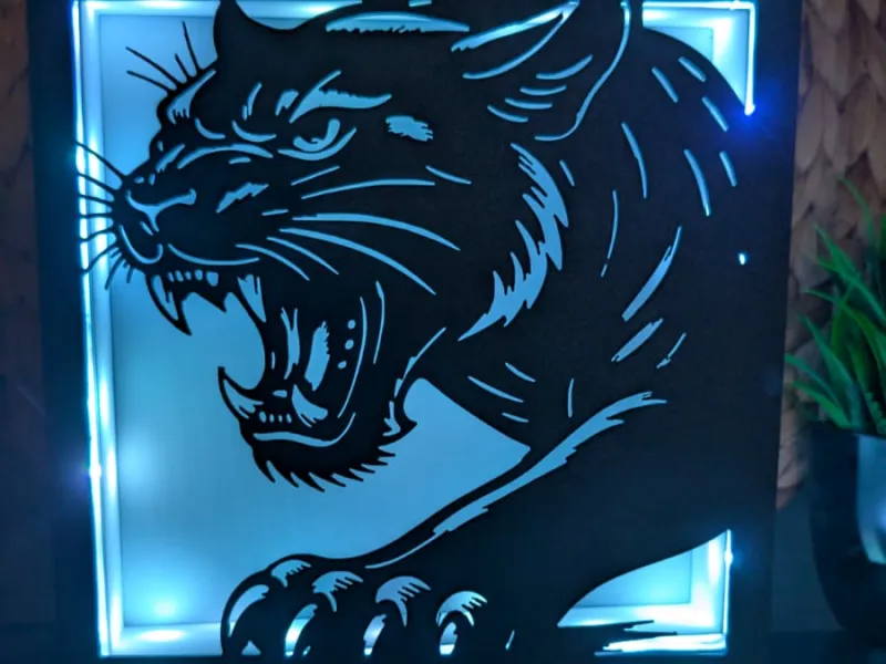 Fierce Roaring Panther - Modular Light Box Insert