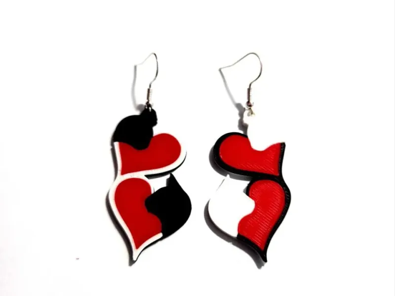 Twin Hearts & Cats - Earrings