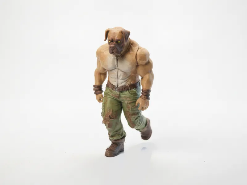 Bulldog Warrior Figurine Fantasy Character 3D Printable