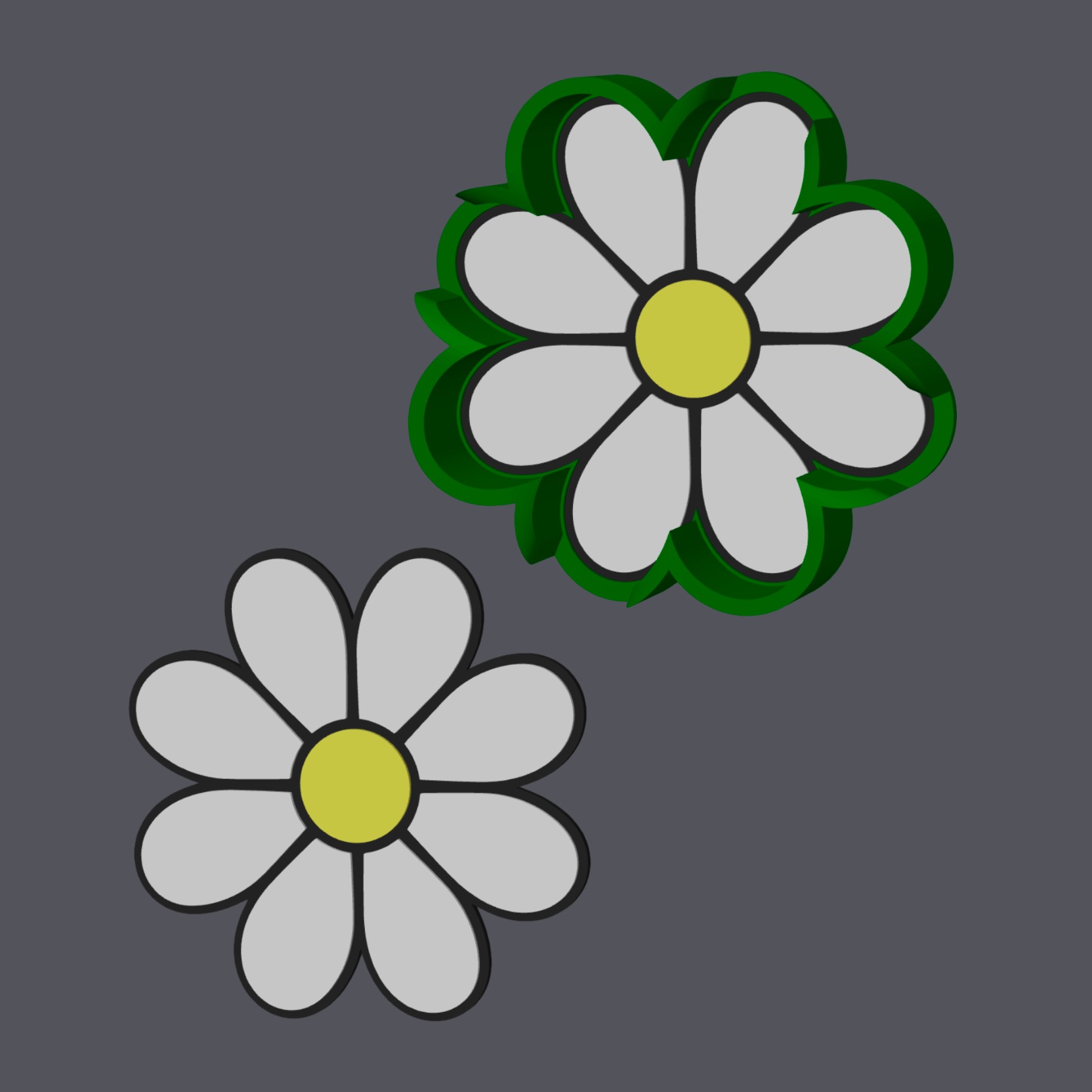 Daisy Flower - Shaped Coaster with holder