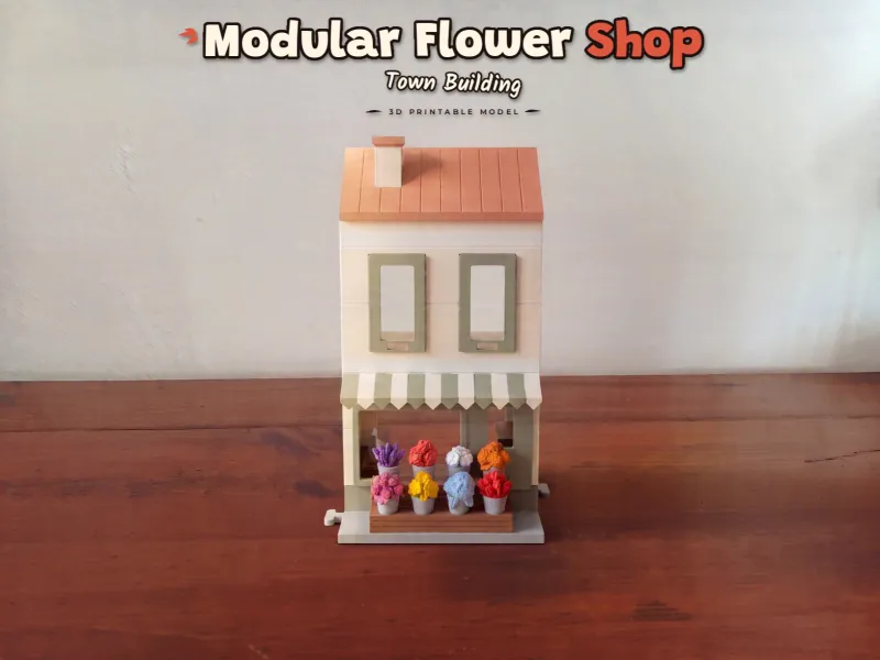 LOJA DE FLORES MODULAR - EDIFÍCIO EMPILHÁVEL PARA CIDADE DE BRINQUEDO [GRATUITO]