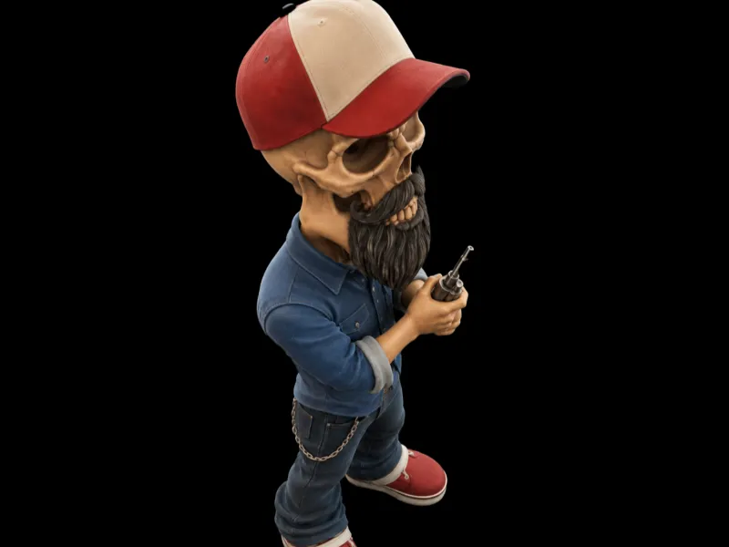 Personaggio teschio barbuto