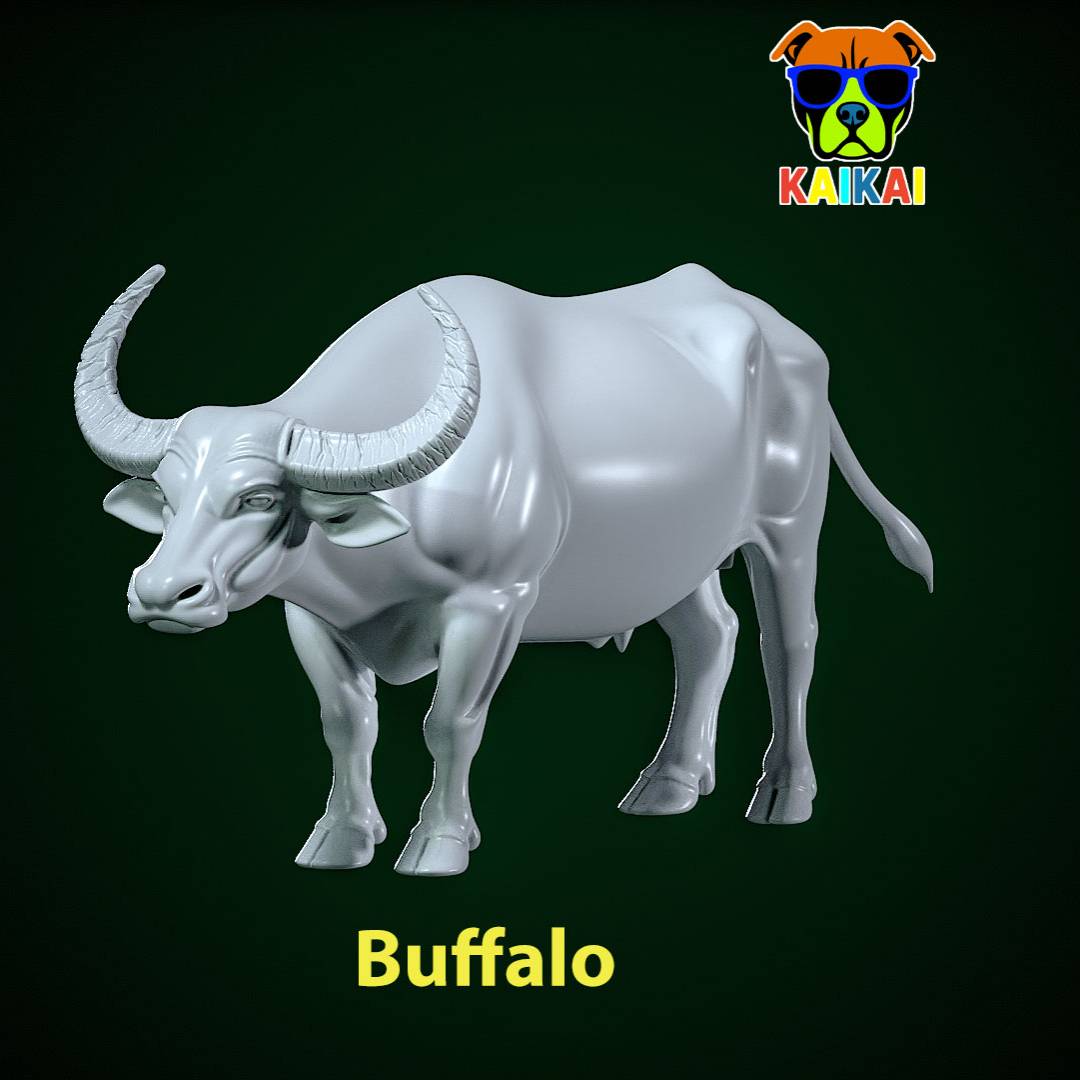Buffalo model - water buffalo statue - 3D print