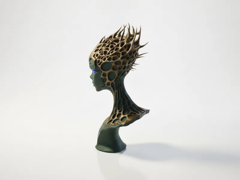 Alien Sculpture Fantasy Bust 3D Printable