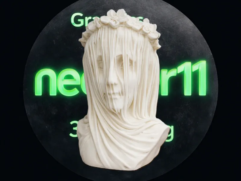 Busto decorativo de esqueleto velado