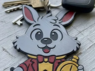 Chaveiro de Coelho Fofo com Relógio de Bolso