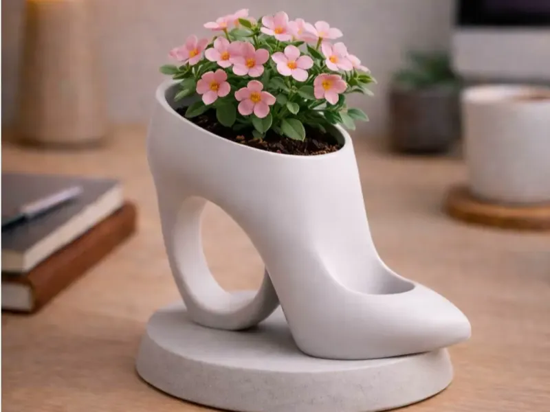 Vaso per Piante a Tacco Alto – Vaso per Fiori a Forma di Scarpa Moderna