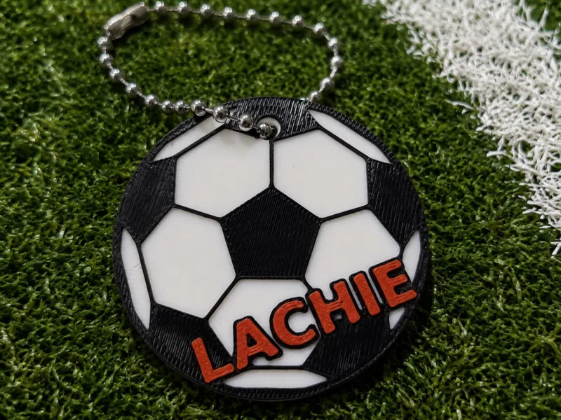 Custom Named Soccer Ball - Player Keychain / Bag Tag