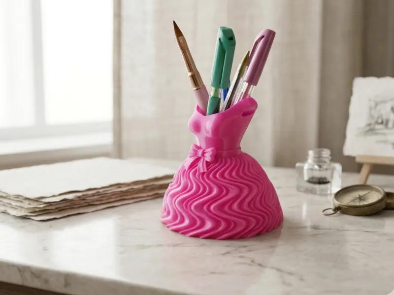 Barbie Dress Pen Holder – Princess Skirt Desk Organizer