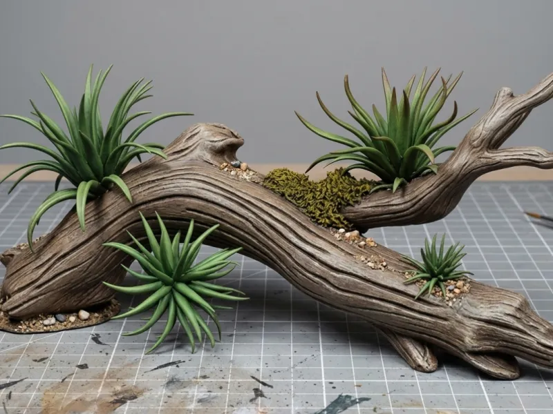 Organic Driftwood Log Holder for Air Plants & Succulents