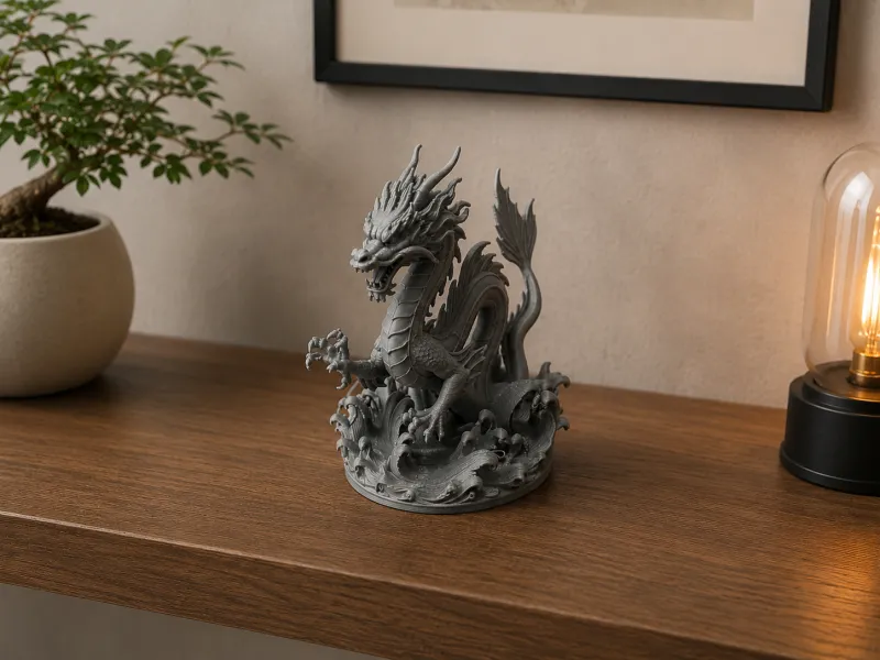 Statue épique du dragon des mers – Modèle fantasy détaillé