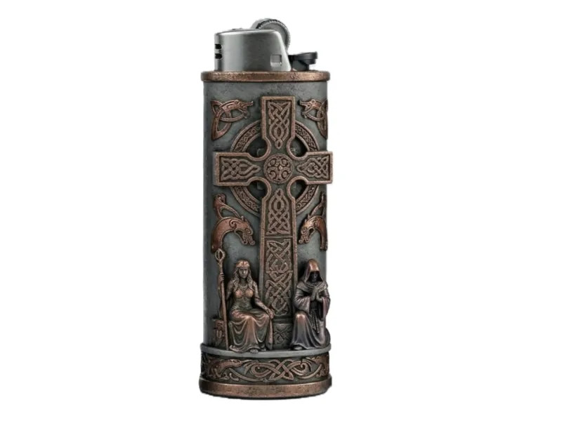 Case for lighter BIC J6 Celtic cross style