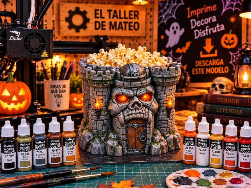 cubo de pipoca Halloween