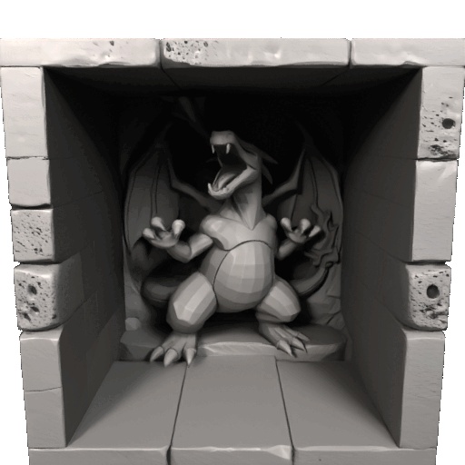 Pokémon Charizard in a rock box-0