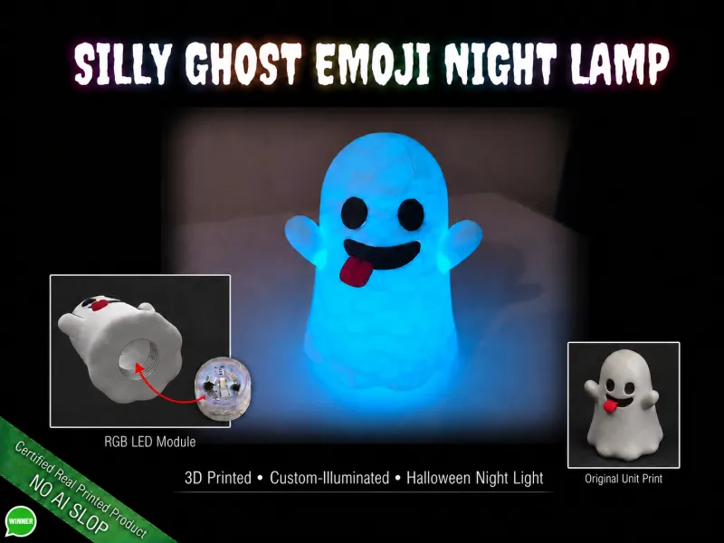 Silly Ghost Emoji Night Lamp