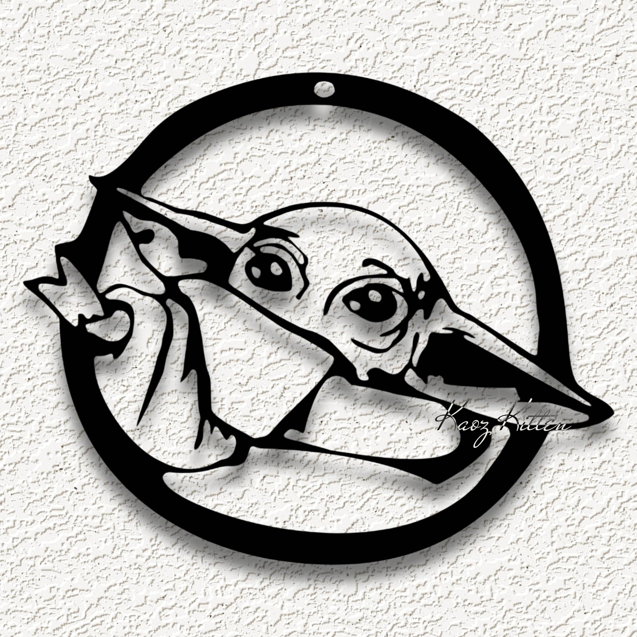 star wars baby yoda grogu wall art home decor