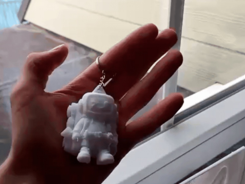 Camping Robot Keychain