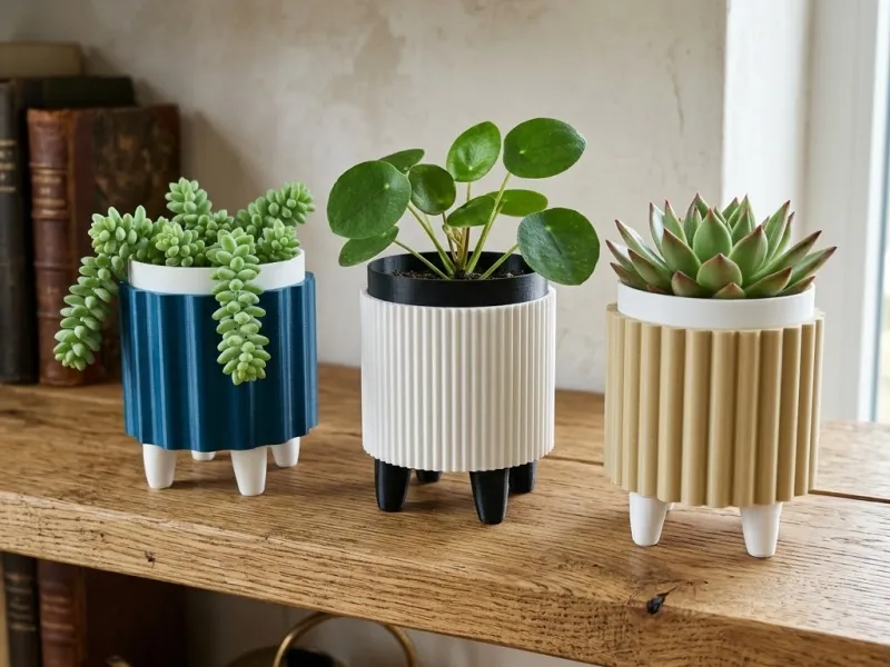 Ribbed Trio Planters