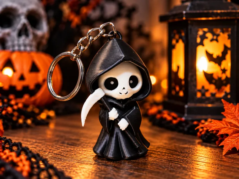 Chaveiro Fofo do Ceifador – Mini Personagem de Halloween