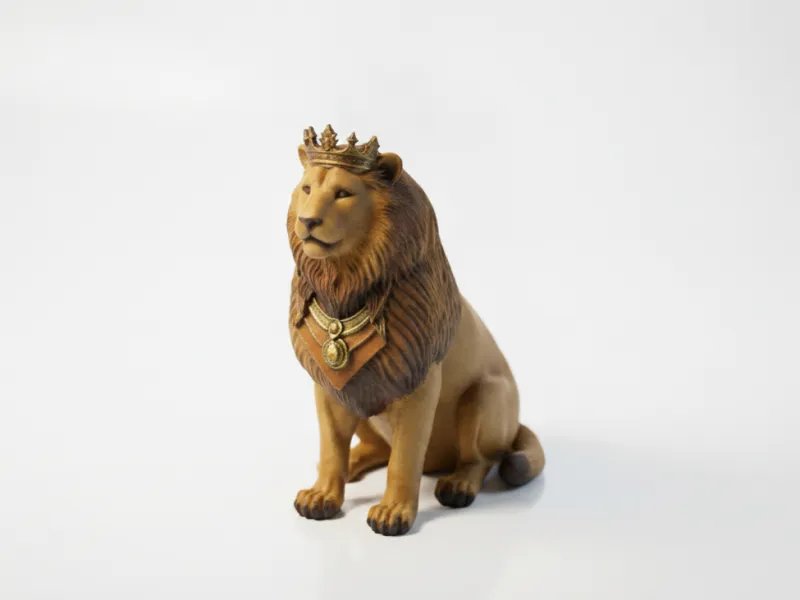 Statue du Lion Couronné, Animaux Imprimable en 3D