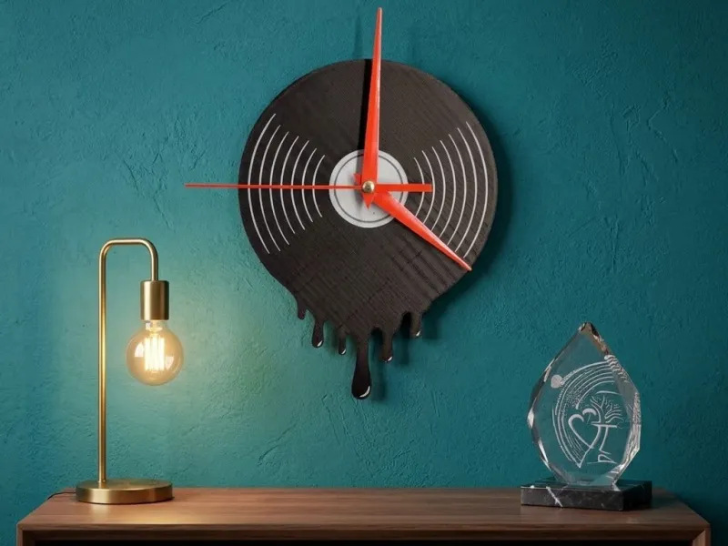 3D-Uhr "Melting Record"