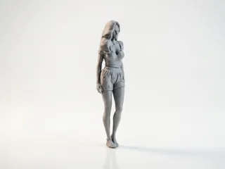 Lady Hand In Pocket Figurine Female Figure 3D Printable